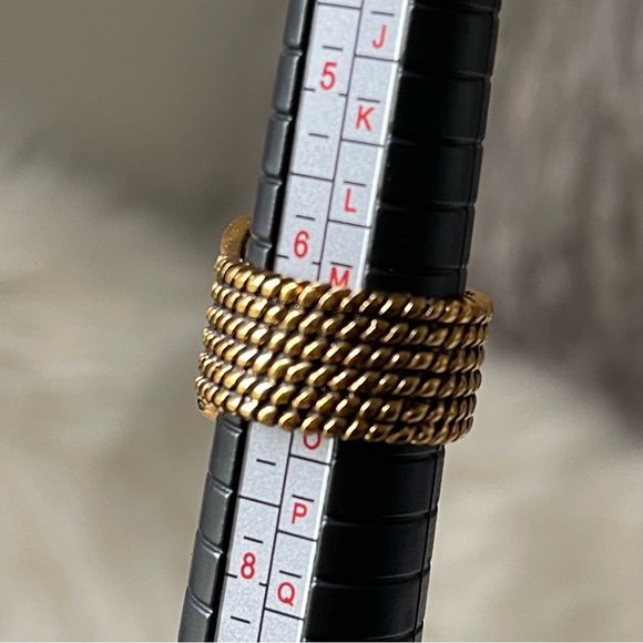 BUCKLE RING Gold Plated with Clear Stone Sz 6 - Picture 5 of 8